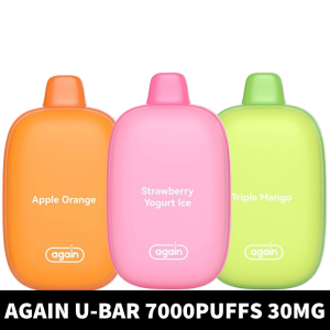 Again U Bar 30MG & 50MG 7000puffs Disposable Rechargeable Vape In Dubai