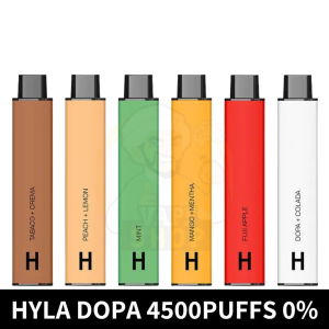 Hyla Dopa Disposable 4500 Puffs Nicotine Free Rechargeable Vape In Dubai