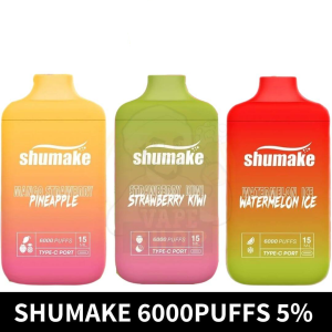 Shumake 6000Puffs Disposable 5% Nicotine UK Brand Rechargeable Vape in Dubai, UAE